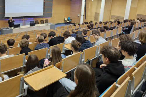 licealiści w czasie warsztatów z desmurgii - miniatura